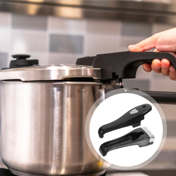 FOMIYES 1 Pair Black Pressure Cooker Handle Replacement, Ergonomic Detachable Pot Grip for Safe Cooking