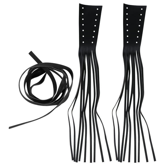 Raindrops 1 Pair Motorcycle Handlebar Grips Tassel Faux Leather Brake Lever Cover Fringe
