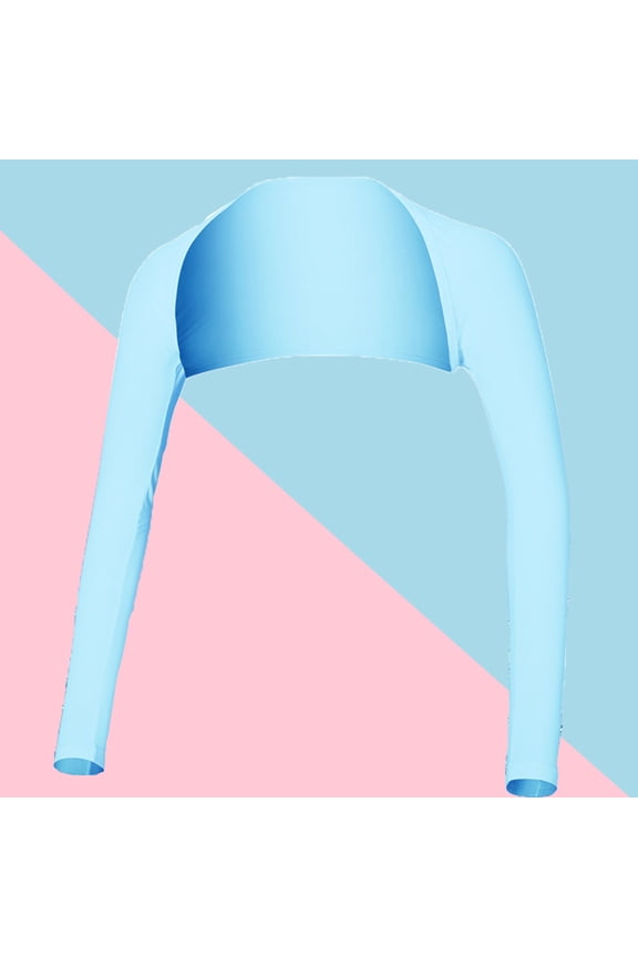 1 Pair Protective Arm Sleeves Shawl Cuff Gloves for Outdoor Activity Blue 172x26cm