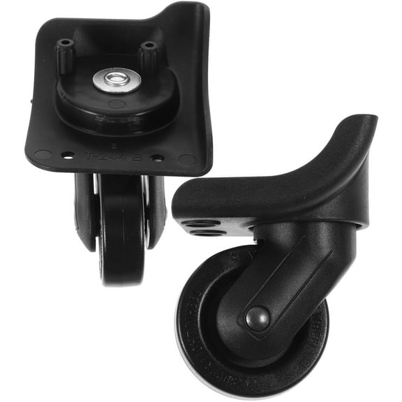 Raindrops 1 Pair Travel Luggage Wheel Replacement Wheels For Suitcases Black Plastic Smooth Movement 360 Rotation