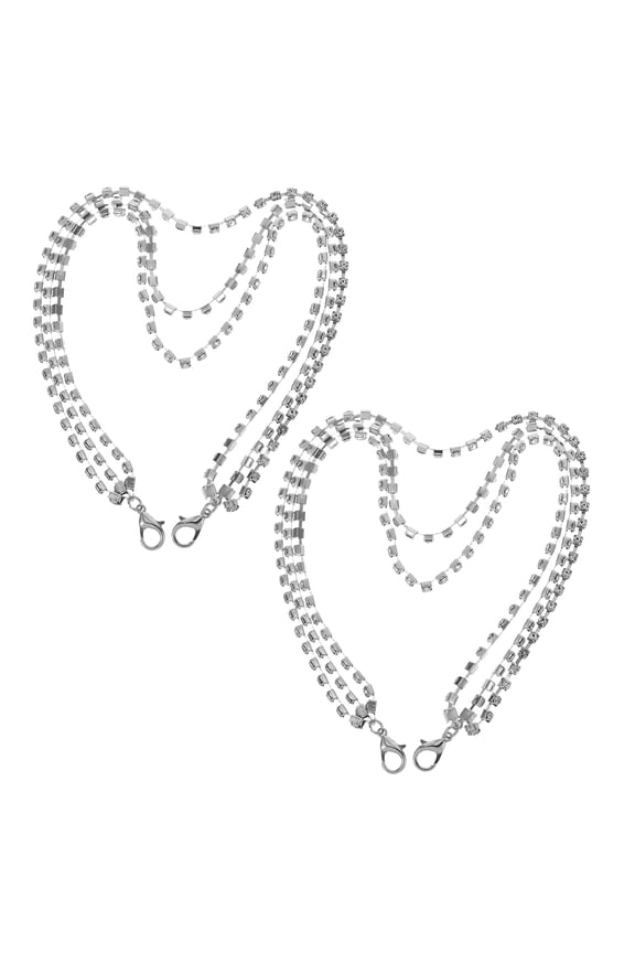 1 Pair Trendy Zinc Alloy Rhinestone Boot Chains for Women Birthday