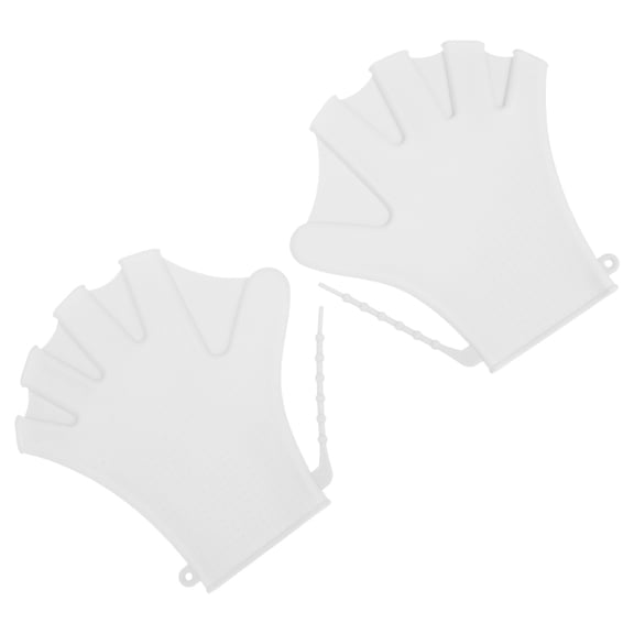 Raindrops 1 Pair White Swim Paddles for Swimming Accessories 7.9x7.9in Flat Palm Shape