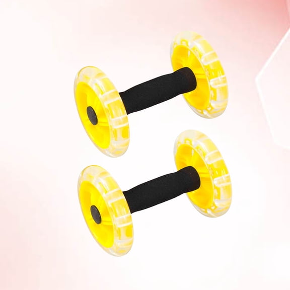 Raindrops 1 Pair Yellow Tummy Shaping Wheel Dual Wheels Ab Roller With Two Wheels For Home Workout