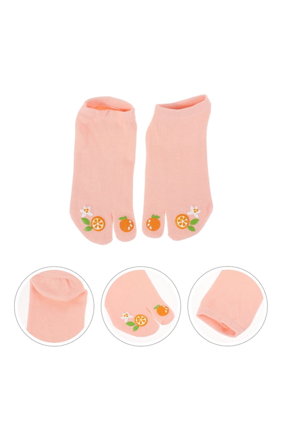 Cotton Toe Socks Comfortable Pink 1 Pair