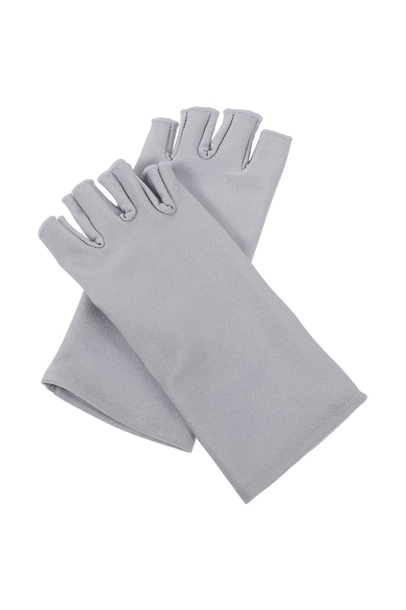 1 Pair of Gloves for Women Cycling Light Grey Cloth Anti Slip Gloves