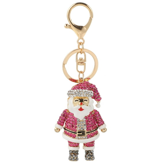 Raindrops Rosy Santa Claus Keychain with Highquality Alloy Material and Rhinestone Decoration for Keys 1 Pc