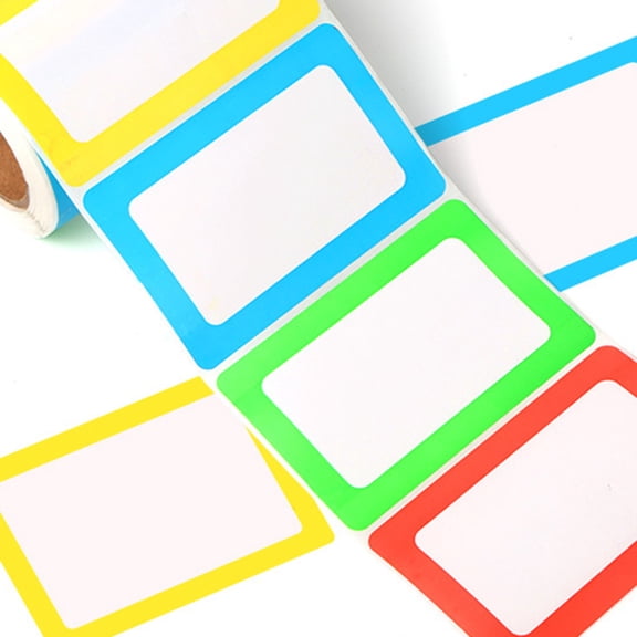 Raindrops 1 Roll 600pcs Colorful Sticker Name Self-adhesive Stickers Handwriting Barcode Paper Name Tags Labels Price Stickers Markers