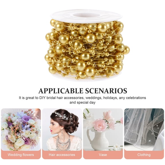 Raindrops Artificial Beads String 1 Roll for Crafts, Holiday Decorations, Headdress Making, Jewelry Supplies