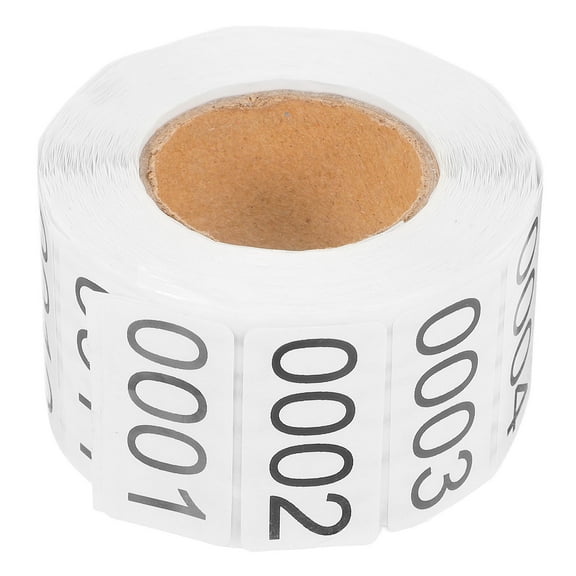 Raindrops 1 Roll Consecutive Number Stickers Sticky Number Labels Rectangular Labels for Inventory Tracking File Management Product Labeling
