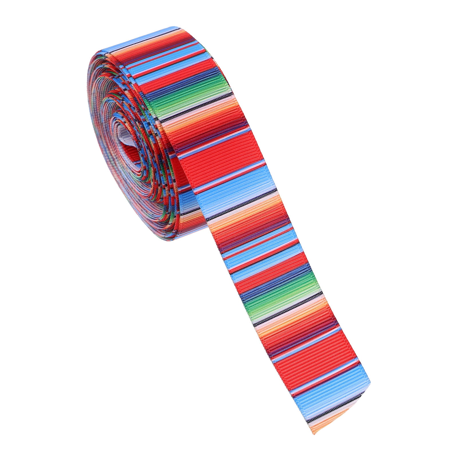 Raindrops 1 Roll Multi Colored Striped Polyester Serape Ribbon for Mexican Fiesta Decorations