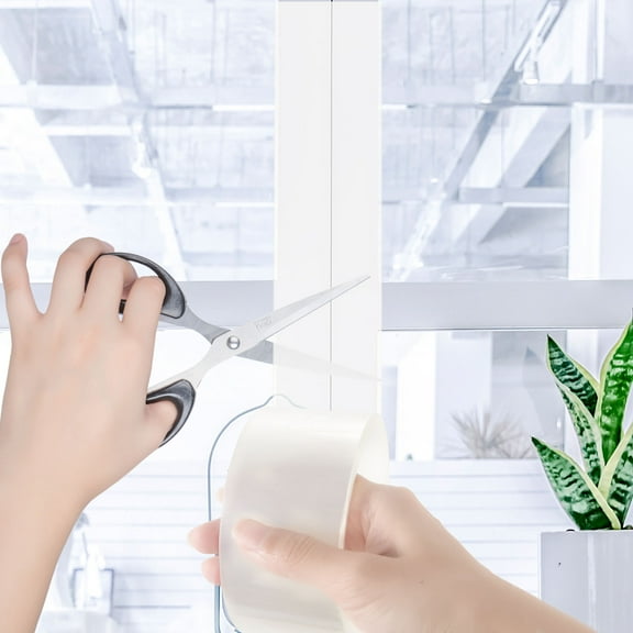 Raindrops 1 Roll Transparent Acrylic Weather Sealing Tape for Window Insulation 1000X5cm