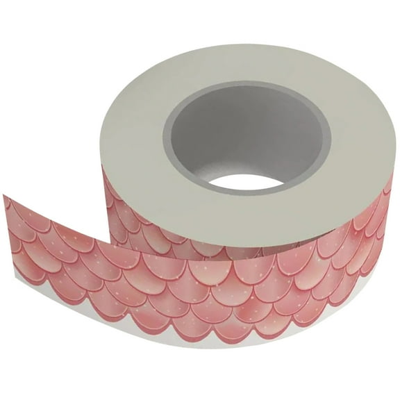 Raindrops Bulletin Board Borders Black Mermaid Scale Pattern Adhesive Trim for Classroom Wall Decor