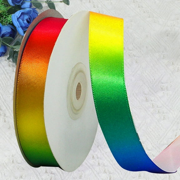 Raindrops Packaging Ribbon Rainbow Gradient Polyester 1 Roll 22M Long 2.5In Width