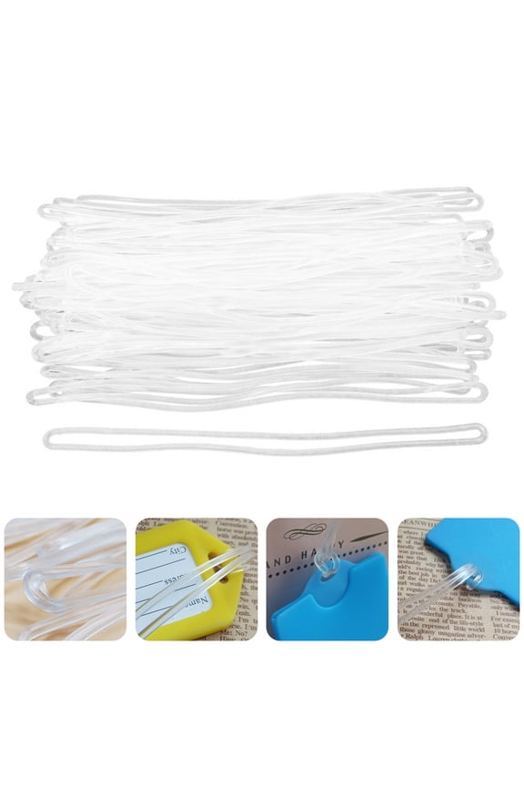 1 Set 100 Pcs Luggage Loops Clear Plastic Luggage Tag Straps For Travel Airports Railways