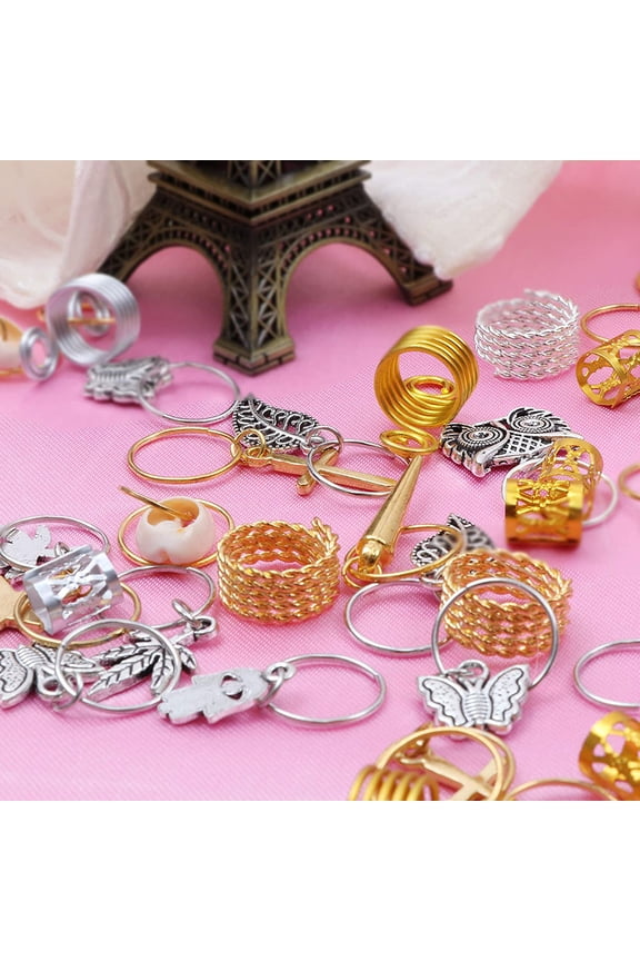 Dreadlock Hair Cuffs for Women, Assorted Colors, 280 Pieces Set