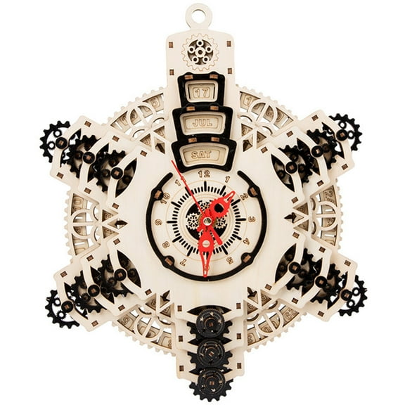 Raindrops 1 Set 3D Wooden Puzzles Clock 3D Wooden Clock Puzzle Kit DIY Puzzle Kit DIY Clock Model