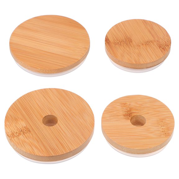 Raindrops 1 Set 4Pcs Bamboo Jar Cover Beverage from for Men Women