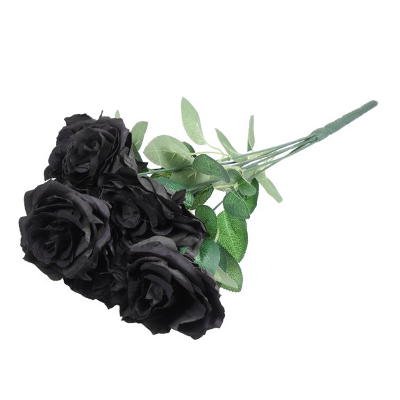 Raindrops 1 Set Artificial Rose Flowers in Black for Valentine's Day Decor