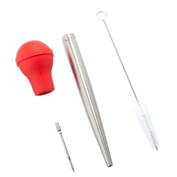 Raindrops 1 Set Barbecue Pump Needle Tools for Infusing Juices and Inject Flavor in Red Color