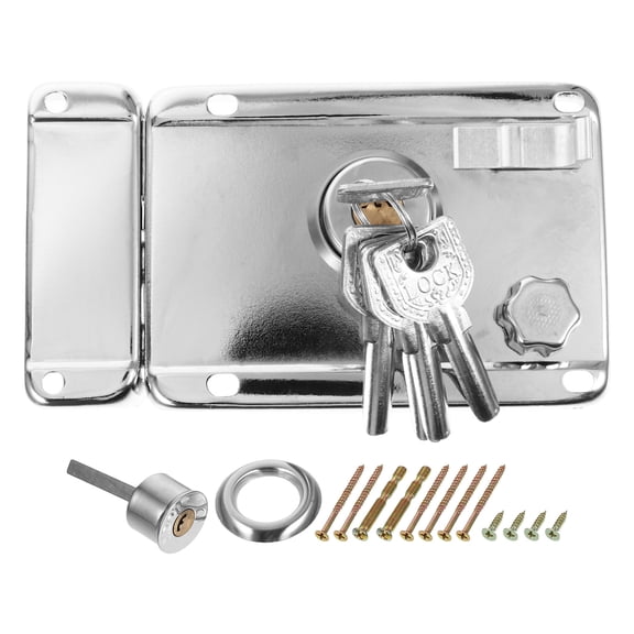 CHICHUMID 1Set Plated Silver Indoor Door Lock for Barn with Stainless Steel Corrosion Resistant Exterior