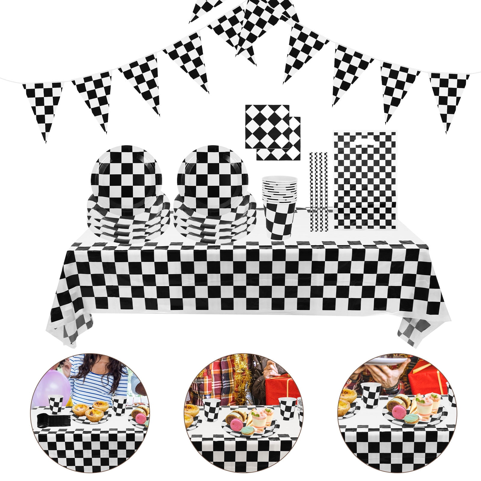Raindrops 1 Set Checkered Theme Supplies Decoration for Guests ...