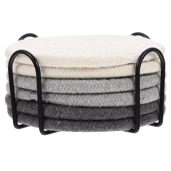 Raindrops Cotton Woven Coaster Set Assorted Color Desktop Insulation Pad Practical for Home Use 1Set