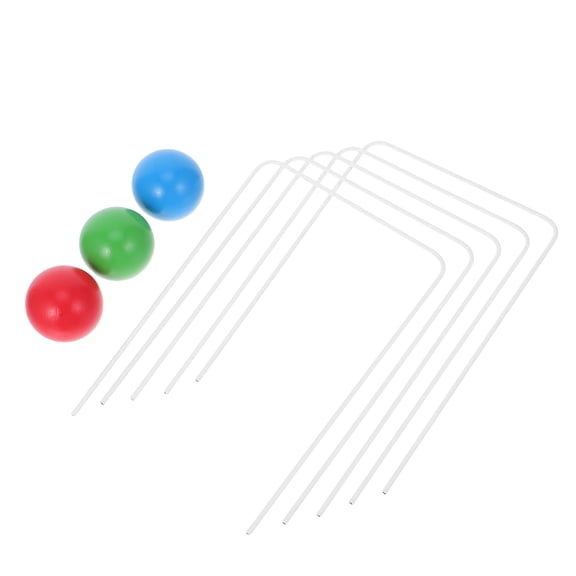 Raindrops Iron Hoop and Wooden Set for Outdoor Lawn Games, Multi-Colored, Backyard Play Equipment