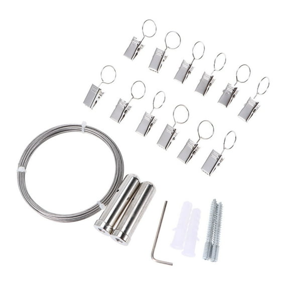 Raindrops 1 Set Curtain Wire Rope Stainless Steel Clothes Drying Line 0.04 Inch Thick For Indoor Use By Households