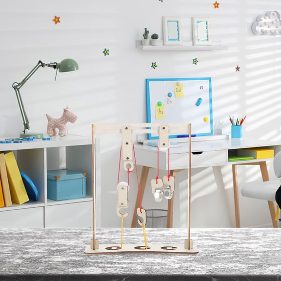 Raindrops 1 Set Diy Pulley Model Kit For Science Learning Physics Experiment Pulley Blocks And Bracket Set Teaching Tools For Physical Mechanics