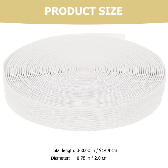 Raindrops Thick White Elastic Sewing Bands, Polyester Stretch Bands for Sewing Crafts, 1 Set