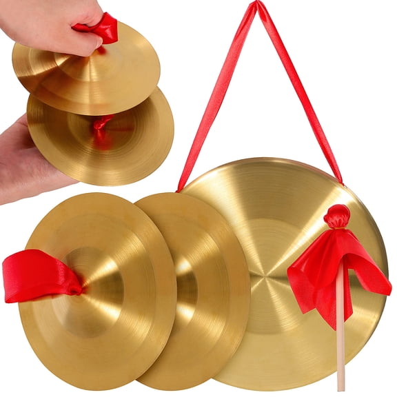 Raindrops Copper and Golden Cymbals Hand Percussion Set for Music Performance and Band Practice