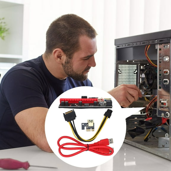 Raindrops External Graphics Card Set for Laptop PCIe Red Electronic Components Gaming Upgrade