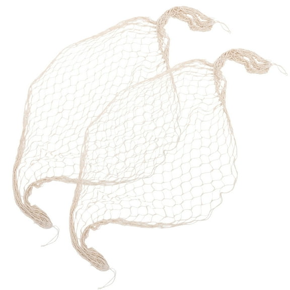 Raindrops Fishing Net Decor Set - Cotton Rope Woven Fish Net Wall Hanging for Hawaiian Party and Coastal Home Decoration