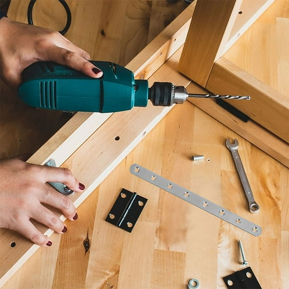 Raindrops 1 Set Flat Straight Bracket Connector 12 Inch Stainless Steel Repair Plate with Screws for Truss Gusset Plates Repair and Fixing