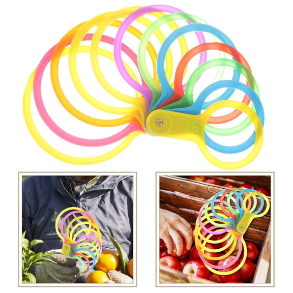 Raindrops 1 Set Fruit Diameter Measuring Circle Practical Plastic Fruit Diameter Measuring Lap Mixed Color