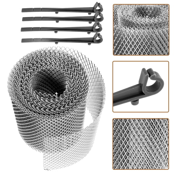 Raindrops Gutter Guard Metal Mesh Leaf Cover for Gutters, , 600x5x0.04in, 1 Set