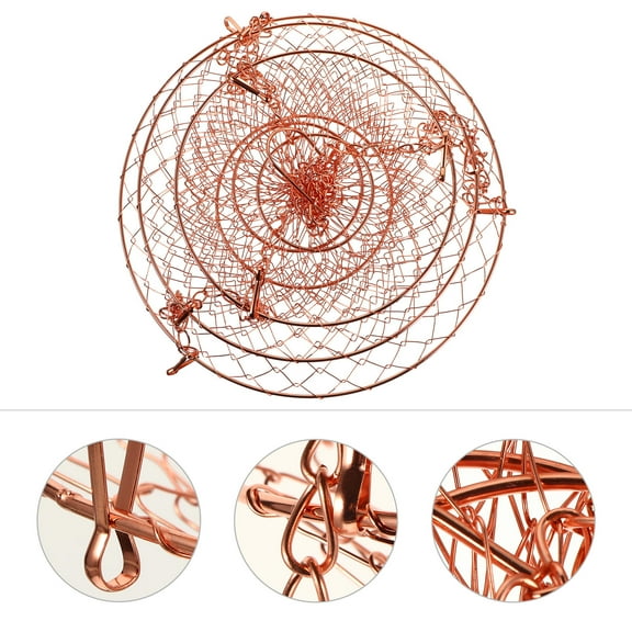 Raindrops 1 Set Iron Wire Hanging Basket 3-tier Fruit Basket Folding Flower Basket