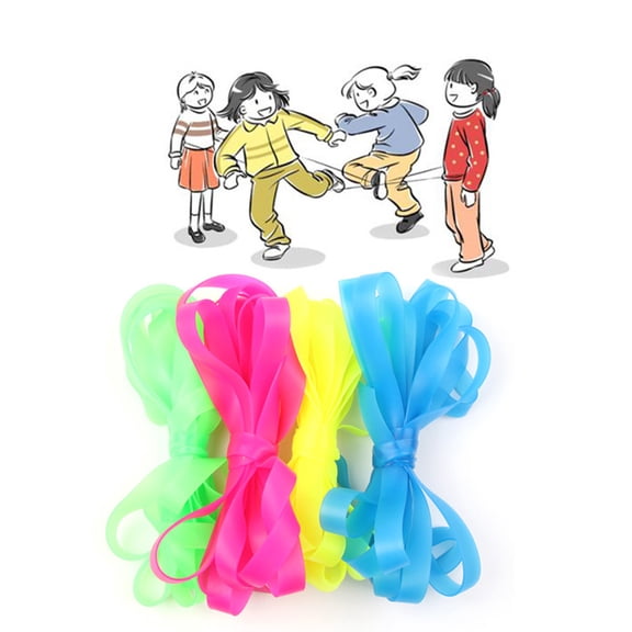 1 Set 4 Pcs Kids Exercise Colorful Elastic Widen Jump Ropes (Random), for Home, DIY Projects, Storage, Decor and Everyday Use