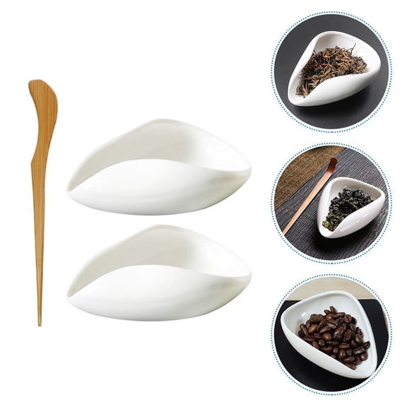 Raindrops 1 Set Kungfu Tea Vessel Ceramic Tea Scoop Porcelain Kongfu Tea Coffee Bean Spoon