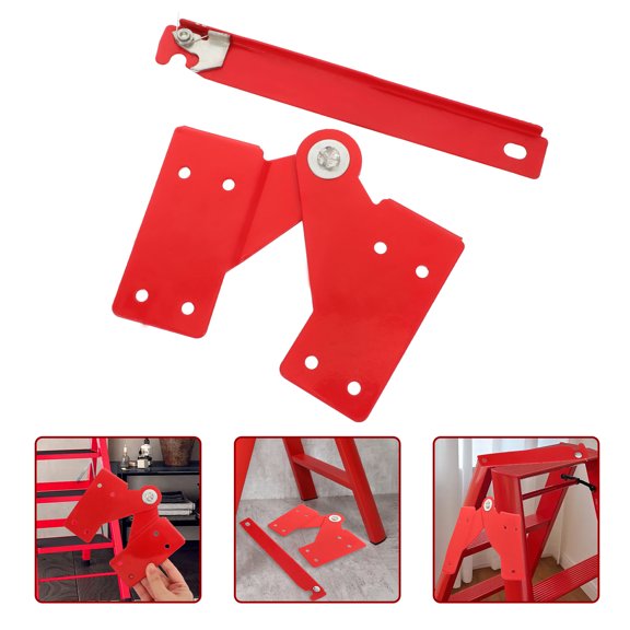 LABRIMP Red Folding Ladder Hinge Replacement Part for Ladder Storage and Repair, 1 Set and Easy to Install