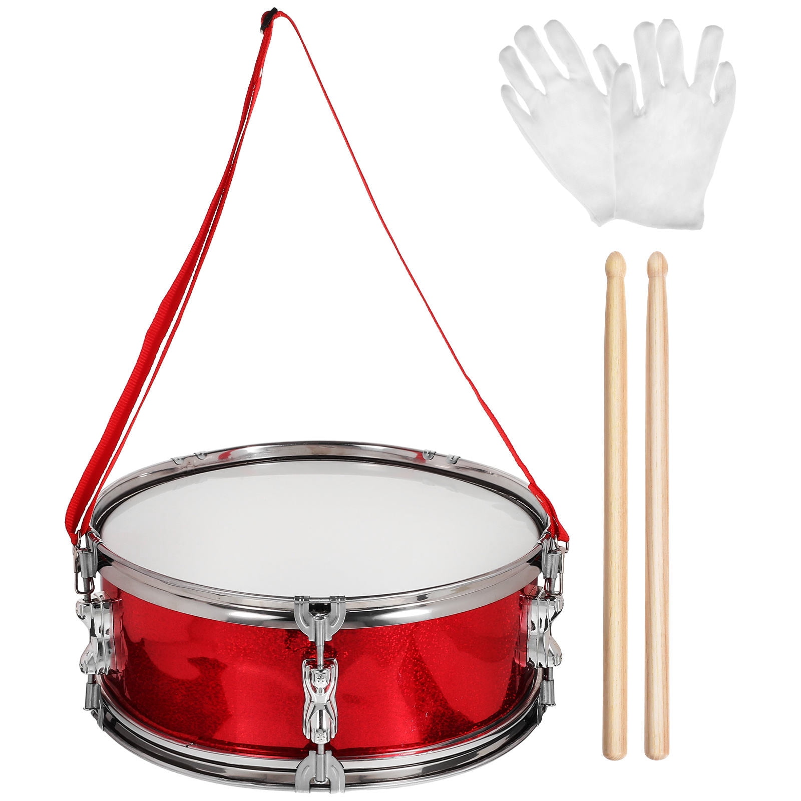 Raindrops Red Snare Drum for Kids - 1 Set Musical Instrument Perfect for Marching Band Practice and