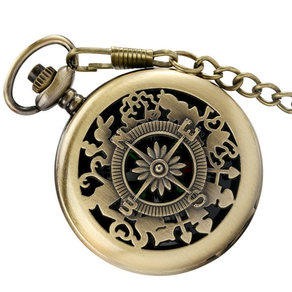 Raindrops 1 Set Navigation Compass for Hiking and Scouting Golden Zinc Alloy Round Retro Style 2.6x1.8in