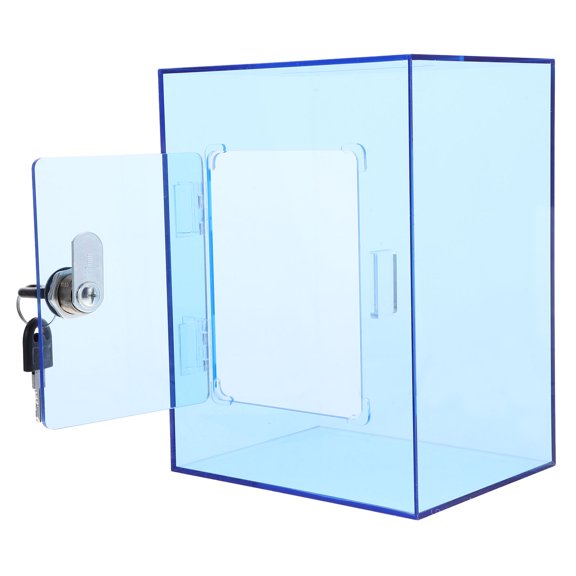 FOMIYES Clear Acrylic Tip Box Secure Lock for Cash and Donations 1Set