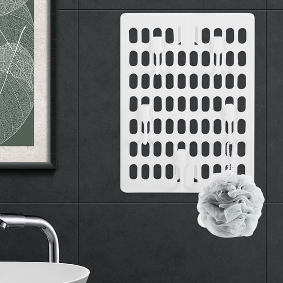 USHOBE White Peg Board Wall Hanger with Shelving Hooks, 11.79 x 8.25 x 0.20in, 1 Set for Home and Garage Organization