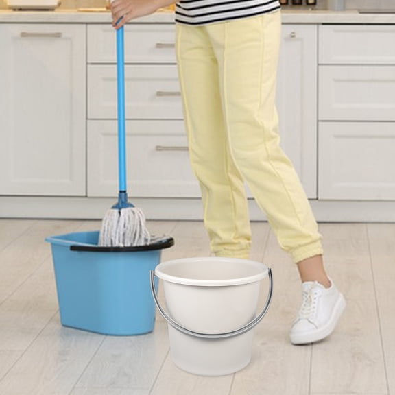 Raindrops Portable Plastic Water Bucket Set - Multipurpose Container Pail for Cleaning, Outdoor, Camping, and Household Use