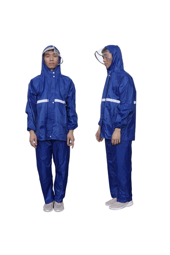 1 Set Rainsuit For Adult Waterproof Polyester With Adjustable Hood For Hiking And Mountaineering