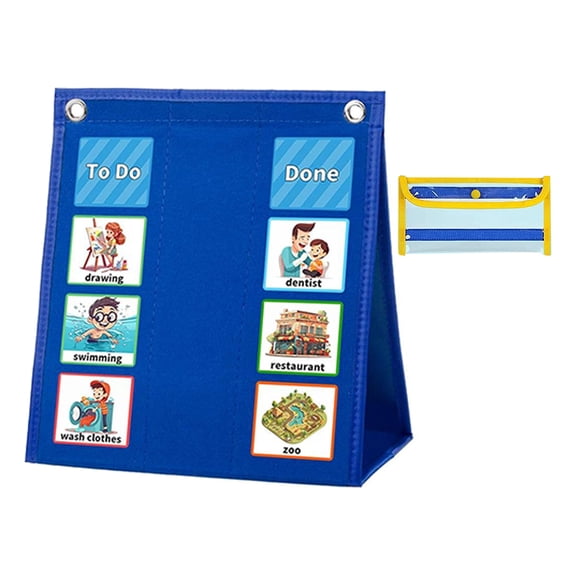 Raindrops 1Set Blue Daily Routine and Responsibility Chart with Visual Schedule for Home