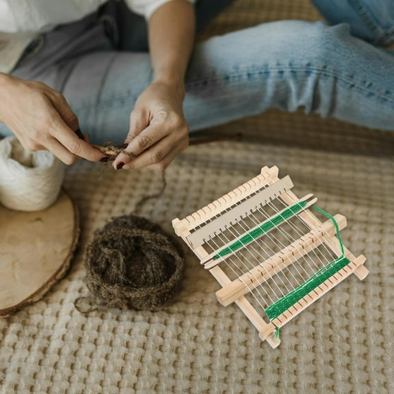 Raindrops 1 Set Small Handcraft Weaving Device Wooden Frame Loom for Yarn and Bracelet Weaving DIY Knitting Machine Funny Weaving Toy