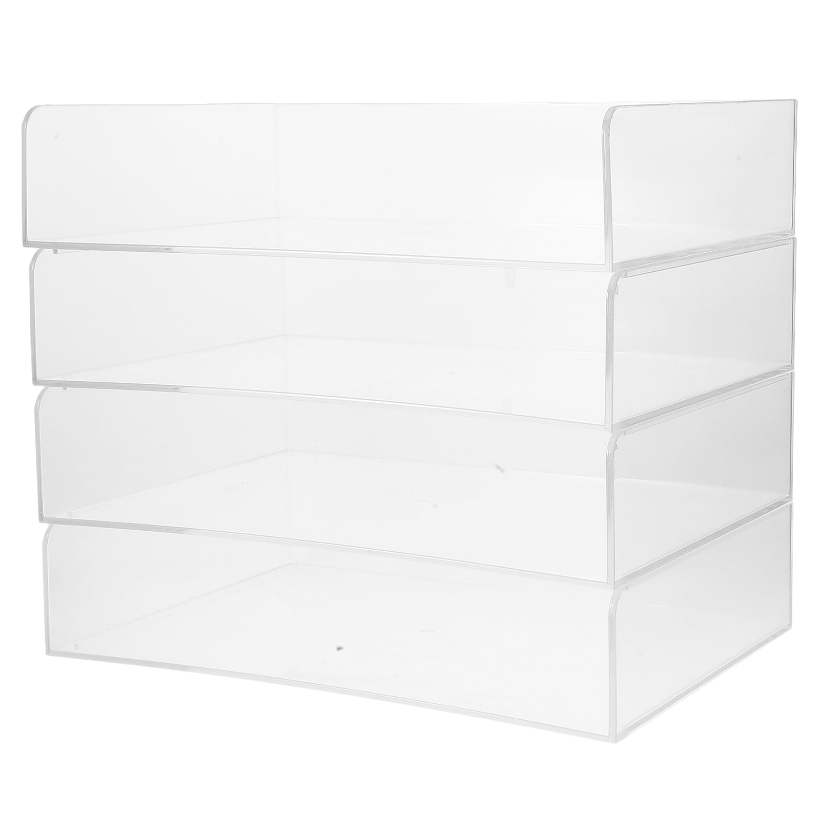 Raindrops 1 Set Stackable Acrylic Office Organizer 4 Tier Clear Desk ...