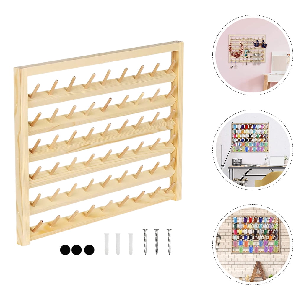 Raindrops 1 Set Thread Holder Braid Rack Spool Holder Wood Spool Rack ...
